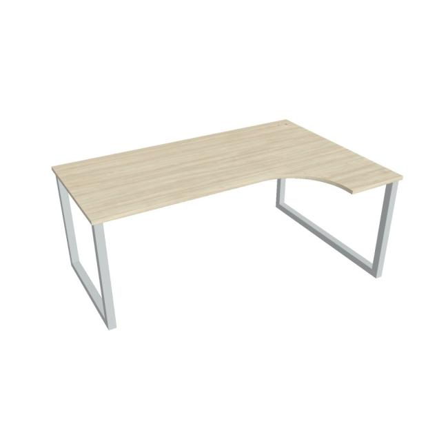 Schreibtisch UNI O, ergo, links, 180x75,5x120 cm, Akazie/grau