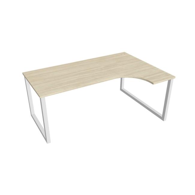 Schreibtisch UNI O, ergo, links, 180x75,5x120 cm, Akazie/weiß