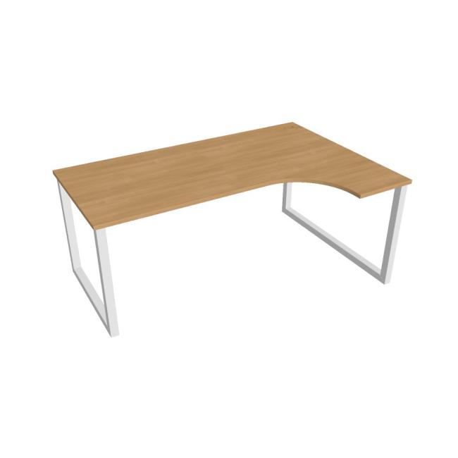 [ON918573] Schreibtisch UNI O, ergo, links, 180x75,5x120 cm, Eiche/Weiß