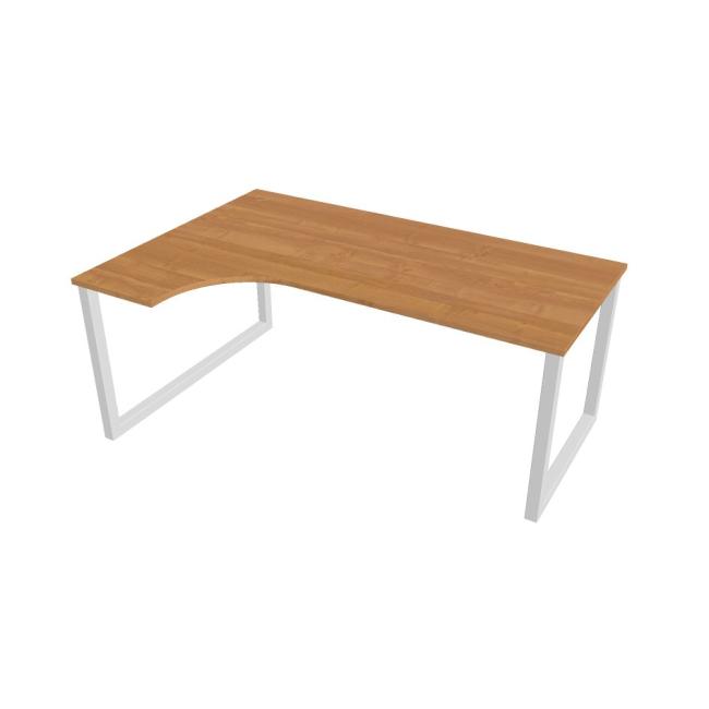 Schreibtisch UNI O, ergo, rechts, 180x75,5x120 cm, Erle/weiß
