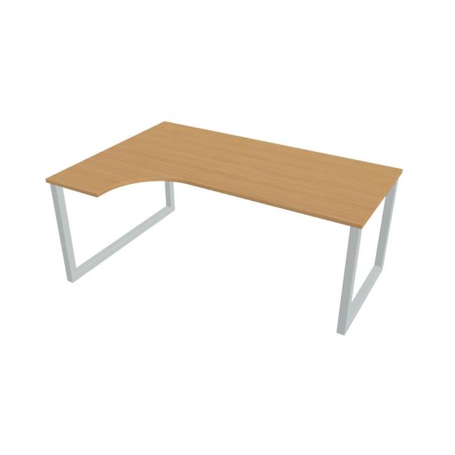 Schreibtisch UNI O, ergo, rechts, 180x75,5x120 cm, Buche/grau