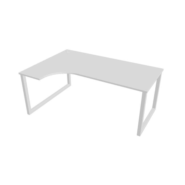 Schreibtisch UNI O, ergo, rechts, 180x75,5x120 cm, weiß/weiß