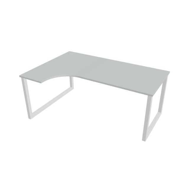 Schreibtisch UNI O, ergo, rechts, 180x75,5x120 cm, grau/weiß