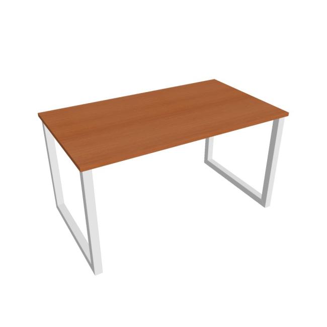 [ON918616] Konferenztisch UNI O, 140 x 75,5 x 80 cm, Kirsche/Weiß