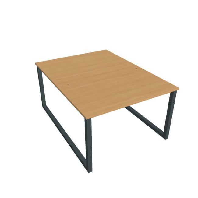 Schreibtisch UNI O, 120 x 75,5 x 160 cm, Buche/schwarz