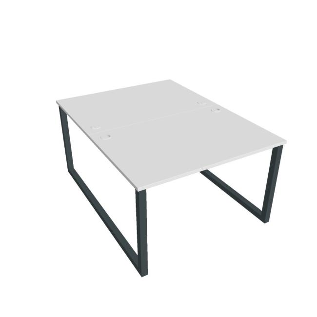 Schreibtisch UNI O, 120x75,5x160 cm, weiß/schwarz