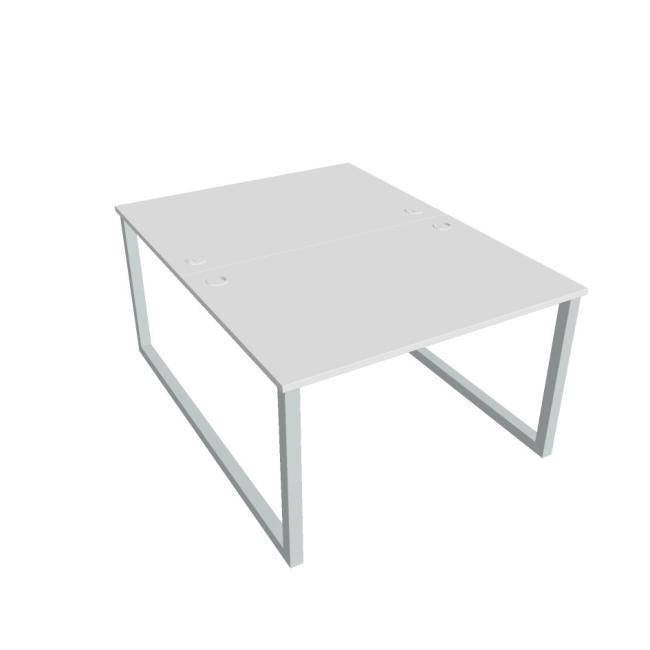Schreibtisch UNI O, 120x75,5x160 cm, weiß/grau