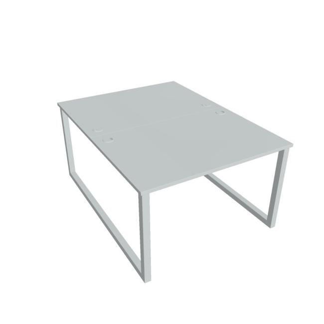 Schreibtisch UNI O, 120x75,5x160 cm, grau/grau