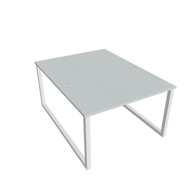 Schreibtisch UNI O, 120 x 75,5 x 160 cm, grau/weiß