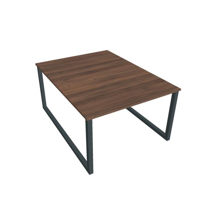 Schreibtisch UNI O, 120 x 75,5 x 160 cm, Walnuss/Schwarz
