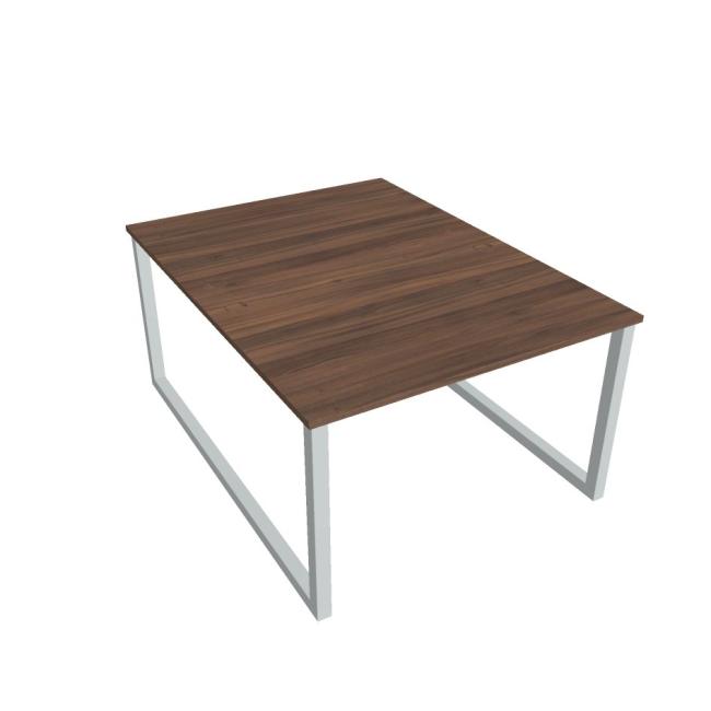 Schreibtisch UNI O, 120x75,5x160 cm, Walnuss/Grau