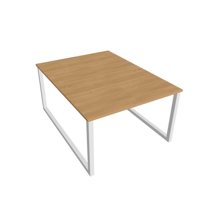 Schreibtisch UNI O, 120 x 75,5 x 160 cm, Eiche/Weiß