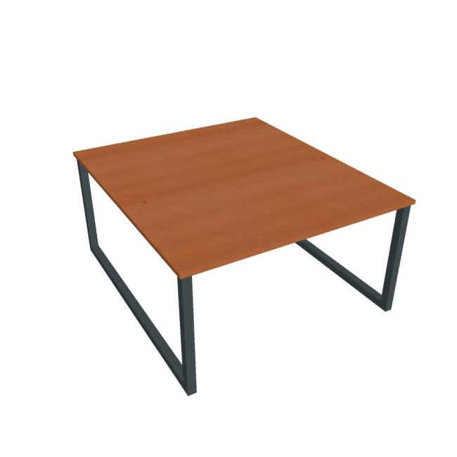 Schreibtisch UNI O, 140 x 75,5 x 160 cm, Kirsche/Schwarz