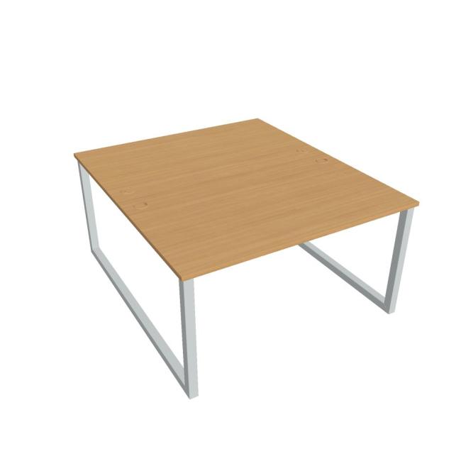 Schreibtisch UNI O, 140x75,5x160 cm, Buche/Grau