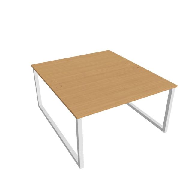 [ON918738] Schreibtisch UNI O, 140 x 75,5 x 160 cm, Buche/Weiß