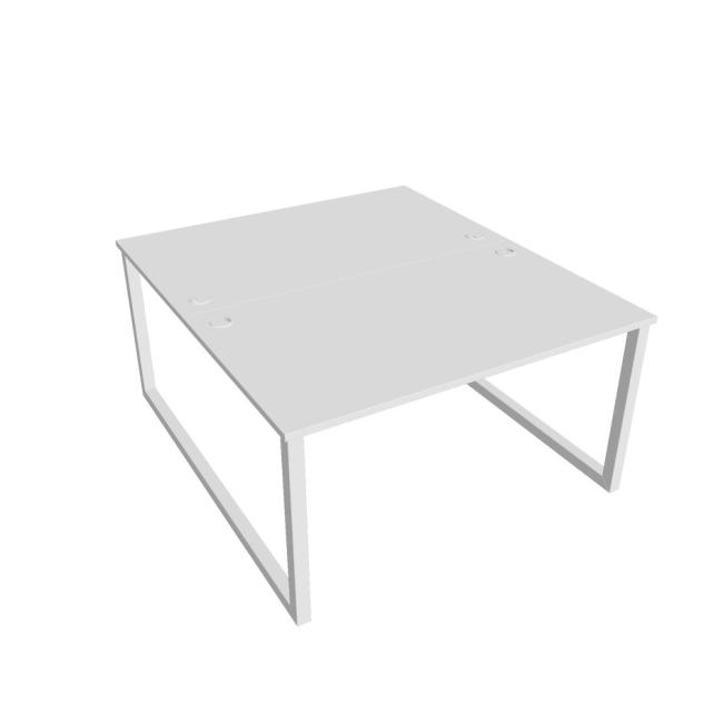 Schreibtisch UNI O, 140 x 75,5 x 160 cm, weiß/weiß