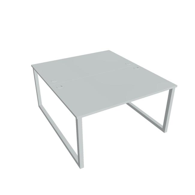 Schreibtisch UNI O, 140x75,5x160 cm, grau/grau