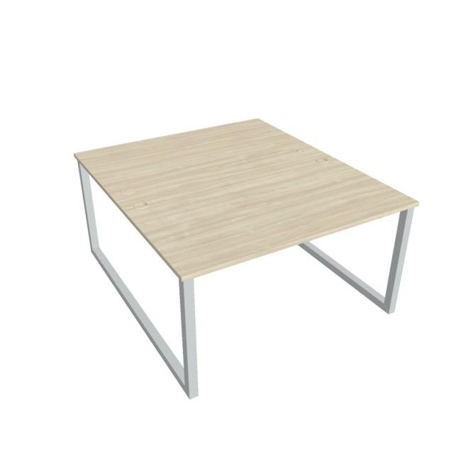 Schreibtisch UNI O, 140x75,5x160 cm, Akazie/Grau