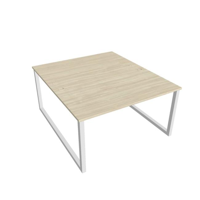 [ON918747] Schreibtisch UNI O, 140 x 75,5 x 160 cm, Akazie/Weiß