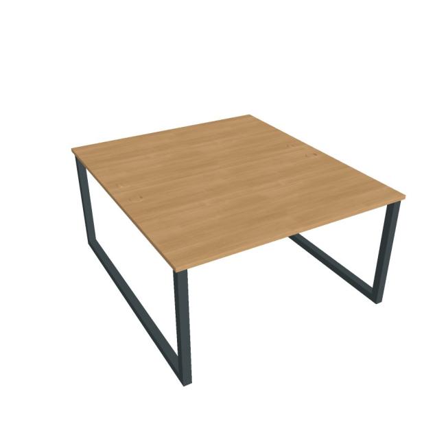 Schreibtisch UNI O, 140 x 75,5 x 160 cm, Eiche/Schwarz