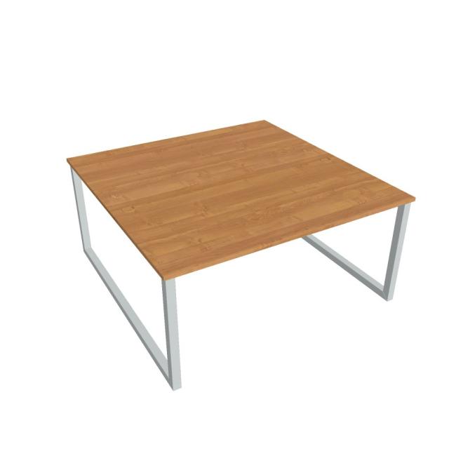 Schreibtisch UNI O, 160x75,5x160 cm, Erle/Grau