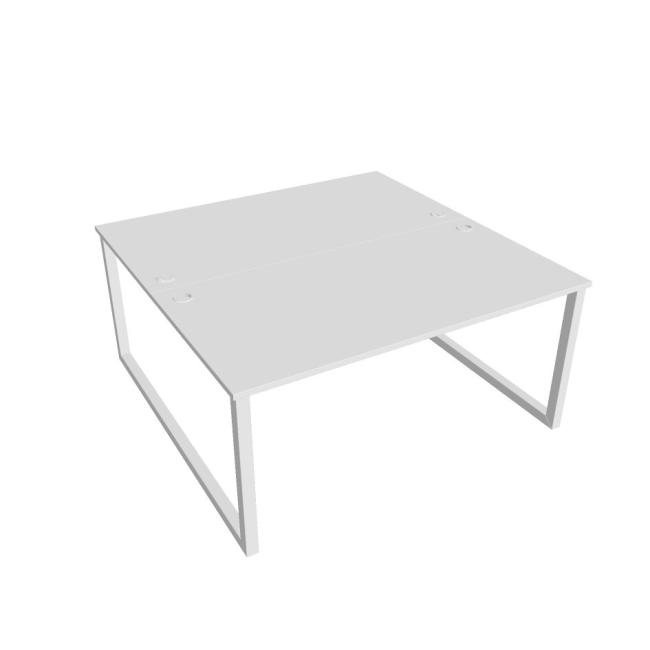 Schreibtisch UNI O, 160 x 75,5 x 160 cm, weiß/weiß