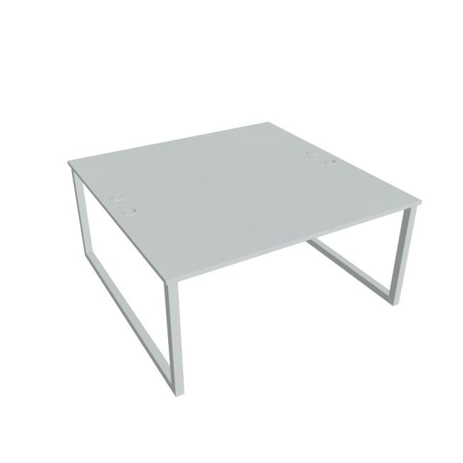 Schreibtisch UNI O, 160x75,5x160 cm, grau/grau