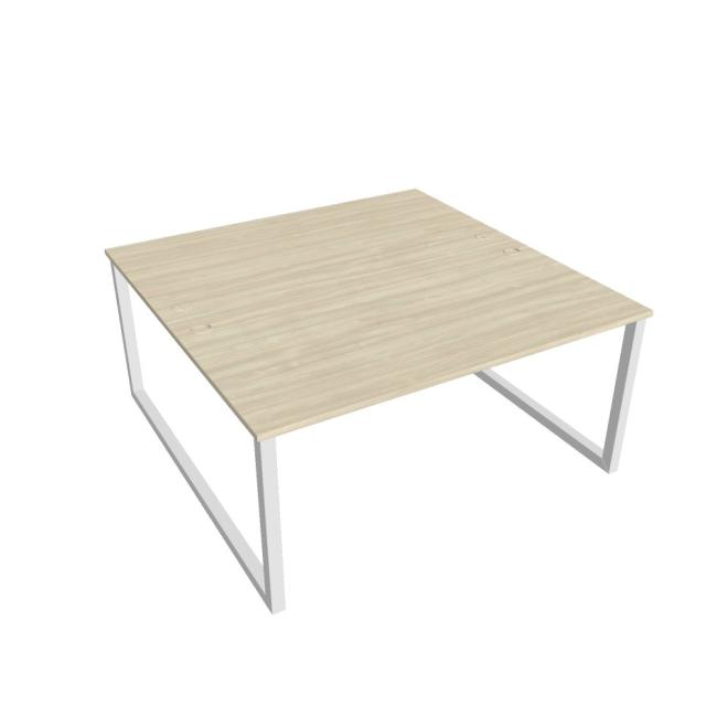 [ON918777] Schreibtisch UNI O, 160 x 75,5 x 160 cm, Akazie/Weiß
