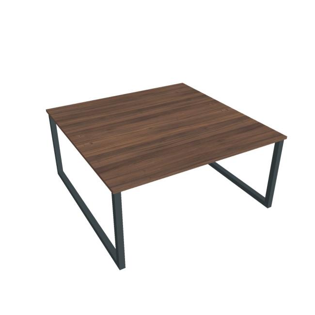 [ON918778] Schreibtisch UNI O, 160 x 75,5 x 160 cm, Walnuss/Schwarz