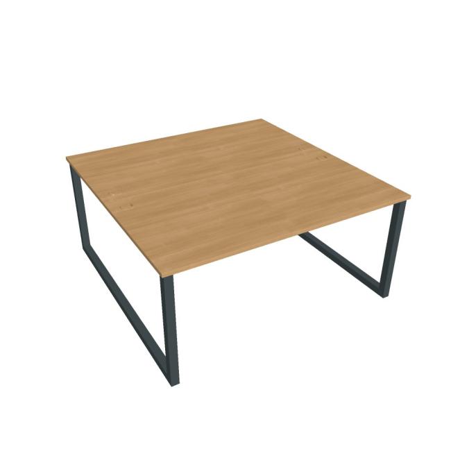 Schreibtisch UNI O, 160 x 75,5 x 160 cm, Eiche/Schwarz