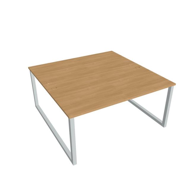 Schreibtisch UNI O, 160x75,5x160 cm, Eiche/Grau