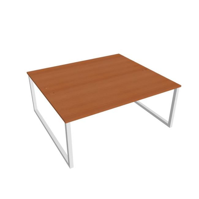 Schreibtisch UNI O, 180 x 75,5 x 160 cm, Kirsche/Weiß