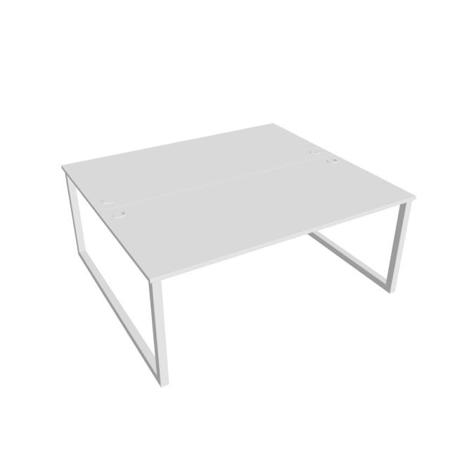 Schreibtisch UNI O, 180 x 75,5 x 160 cm, weiß/weiß
