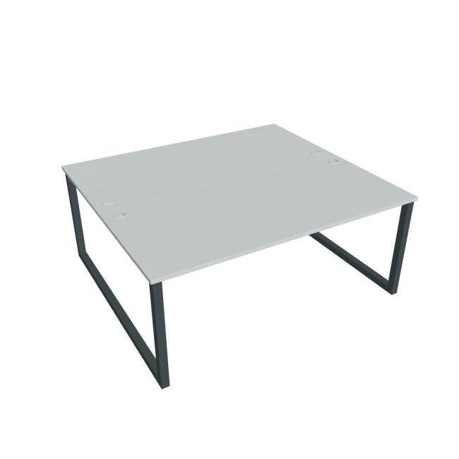 Schreibtisch UNI O, 180x75,5x160 cm, grau/schwarz