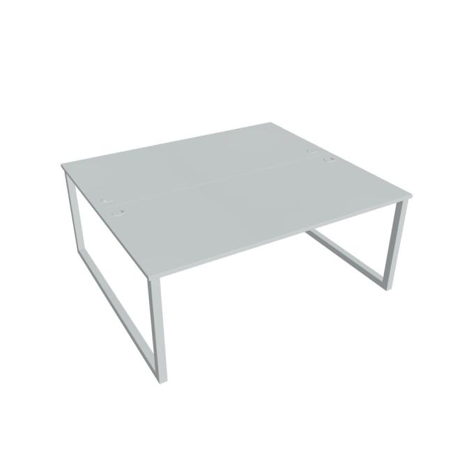 Schreibtisch UNI O, 180x75,5x160 cm, grau/grau