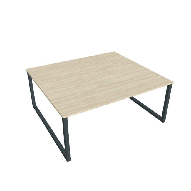 Schreibtisch UNI O, 180 x 75,5 x 160 cm, Akazie/Schwarz