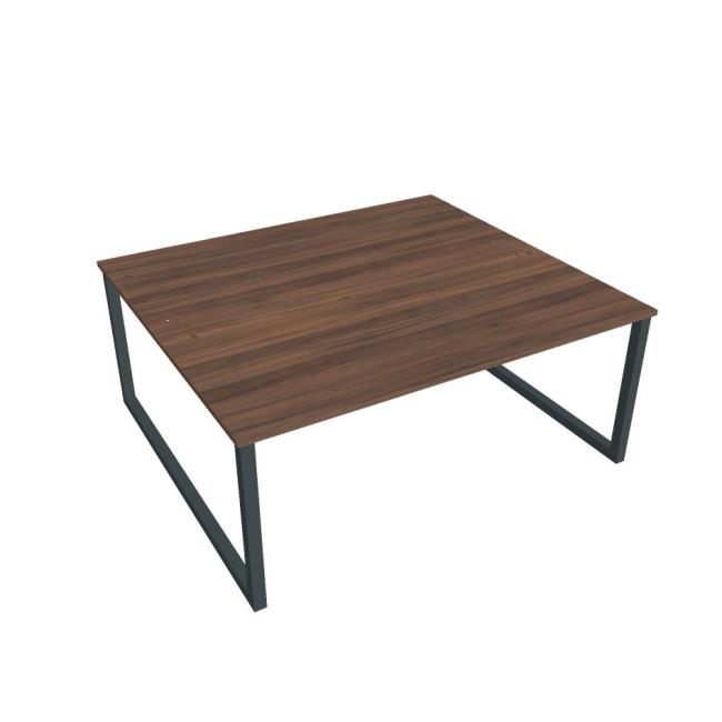 [ON918808] Schreibtisch UNI O, 180 x 75,5 x 160 cm, Walnuss/Schwarz