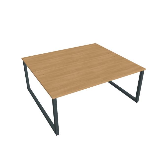 Schreibtisch UNI O, 180 x 75,5 x 160 cm, Eiche/Schwarz