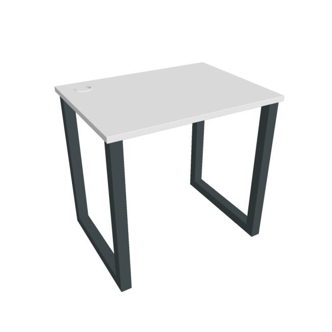 Schreibtisch UNI O, 80x75,5x60 cm, weiß/schwarz