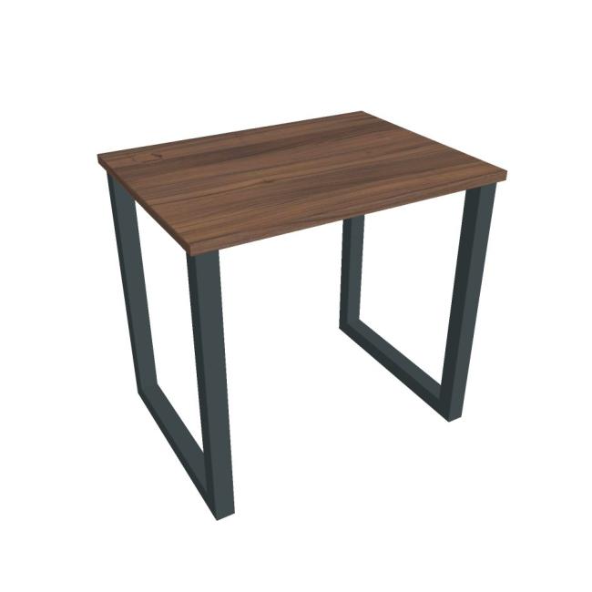 Schreibtisch UNI O, 80 x 75,5 x 60 cm, Walnuss/Schwarz