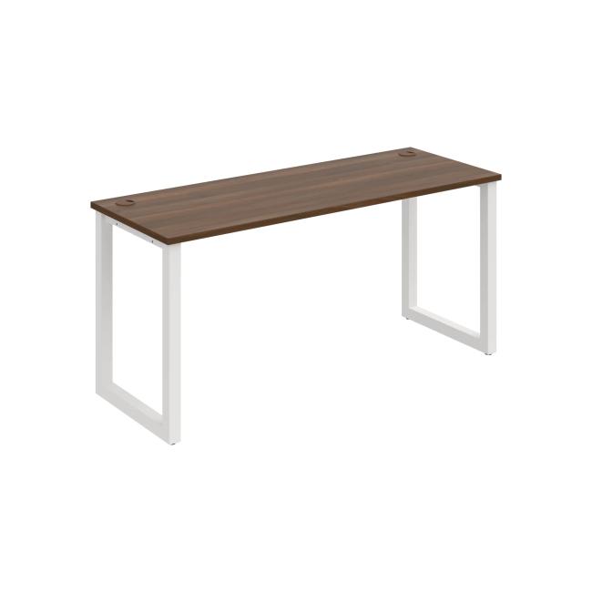 Schreibtisch UNI O, 160 x 75,5 x 60 cm, Nussbaum/Weiß