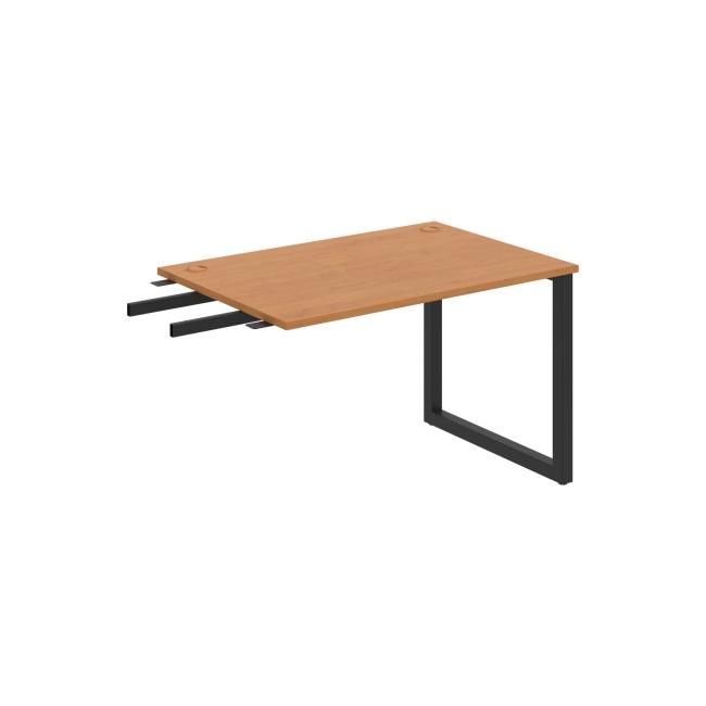 Schreibtisch UNI O, vertikal verbunden, 120 x 75,5 x 80 cm, Erle/Schwarz