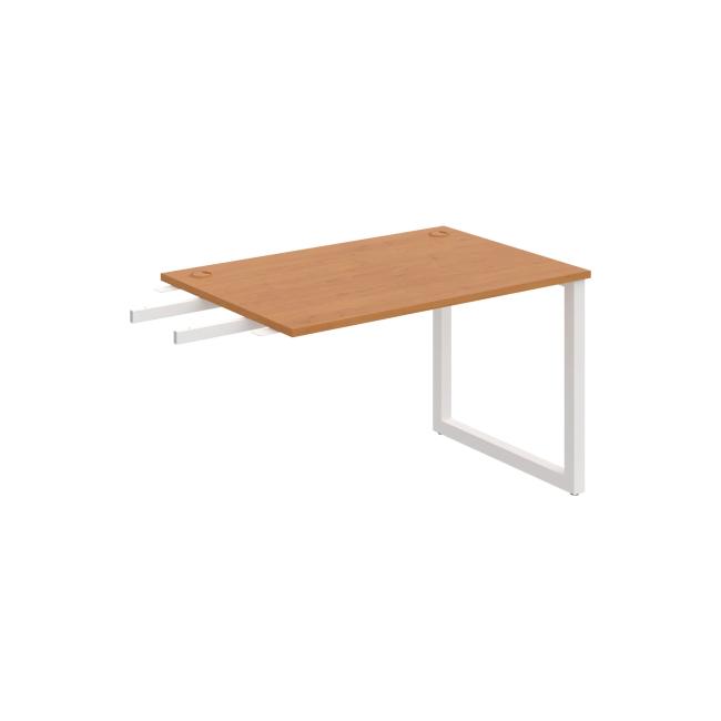 Schreibtisch UNI O, vertikal verbunden, 120 x 75,5 x 80 cm, Erle/Weiß