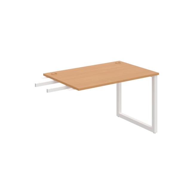 Schreibtisch UNI O, vertikal verbunden, 120 x 75,5 x 80 cm, Buche/Weiß