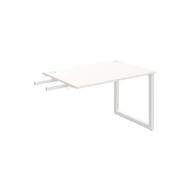 Schreibtisch UNI O, vertikal verbunden, 120 x 75,5 x 80 cm, weiß/weiß