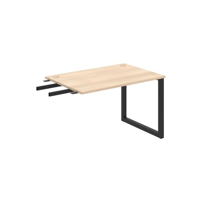 Schreibtisch UNI O, vertikal verbunden, 120 x 75,5 x 80 cm, Akazie/schwarz