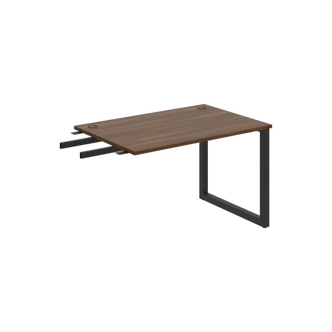 Schreibtisch UNI O, vertikal verbunden, 120 x 75,5 x 80 cm, Walnuss/Schwarz