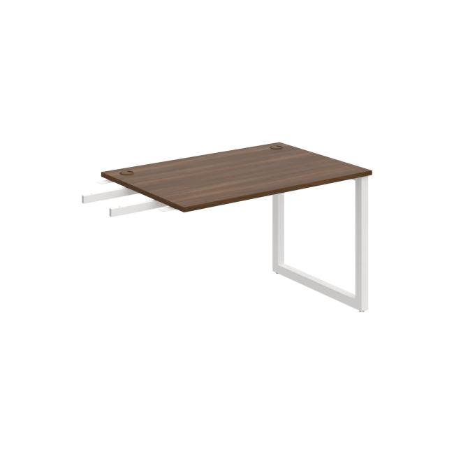 Schreibtisch UNI O, vertikal verbunden, 120 x 75,5 x 80 cm, Nussbaum/Weiß