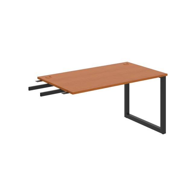 Schreibtisch UNI O, vertikal verbunden, 140 x 75,5 x 80 cm, Kirsche/Schwarz