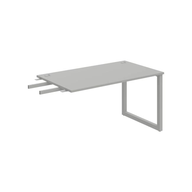 Schreibtisch UNI O, vertikal verbunden, 140x75,5x80 cm, grau/grau